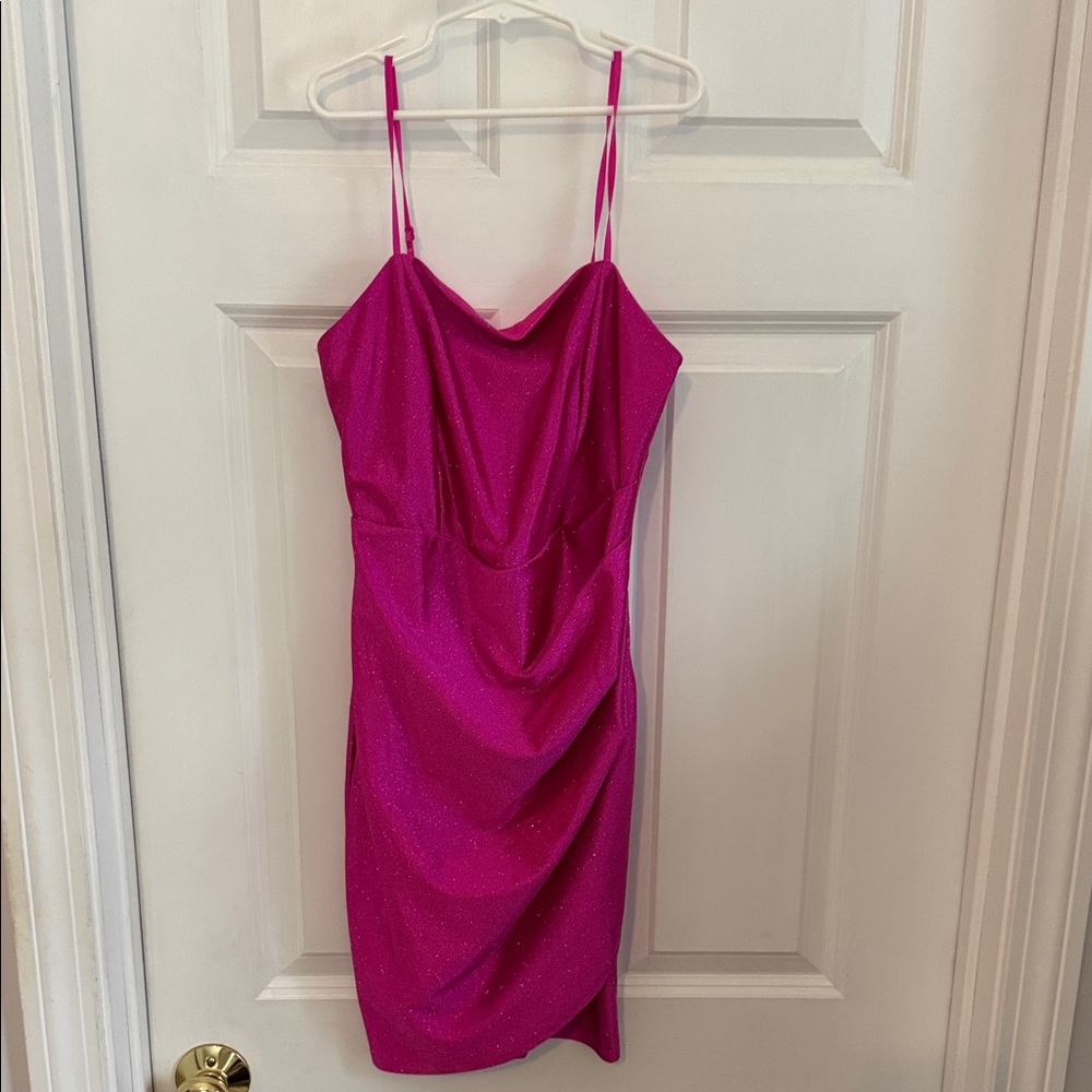 Emerald Sundae Fuchsia Spaghetti Strap Mini Dress
